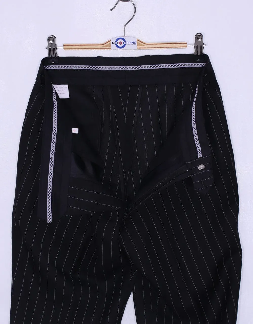 Black and White Pinstripe 4 Button Suit