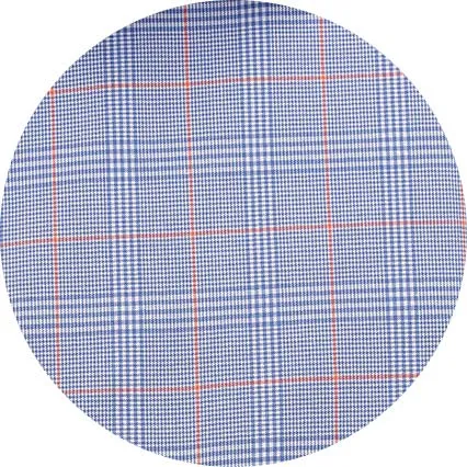 Blue Cotton Prince of Wales Check Classic Fit Formal Shirt - Double Cuff