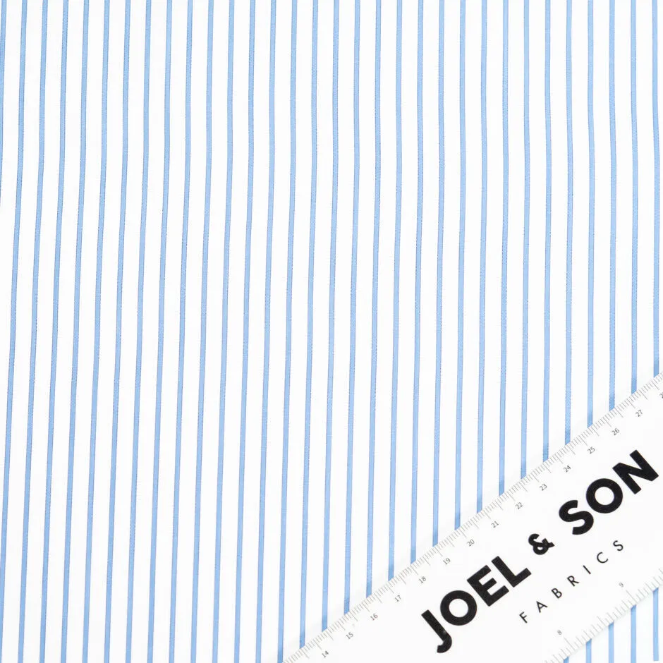 Blue Striped Superfine Herringbone Jacquard Shirting