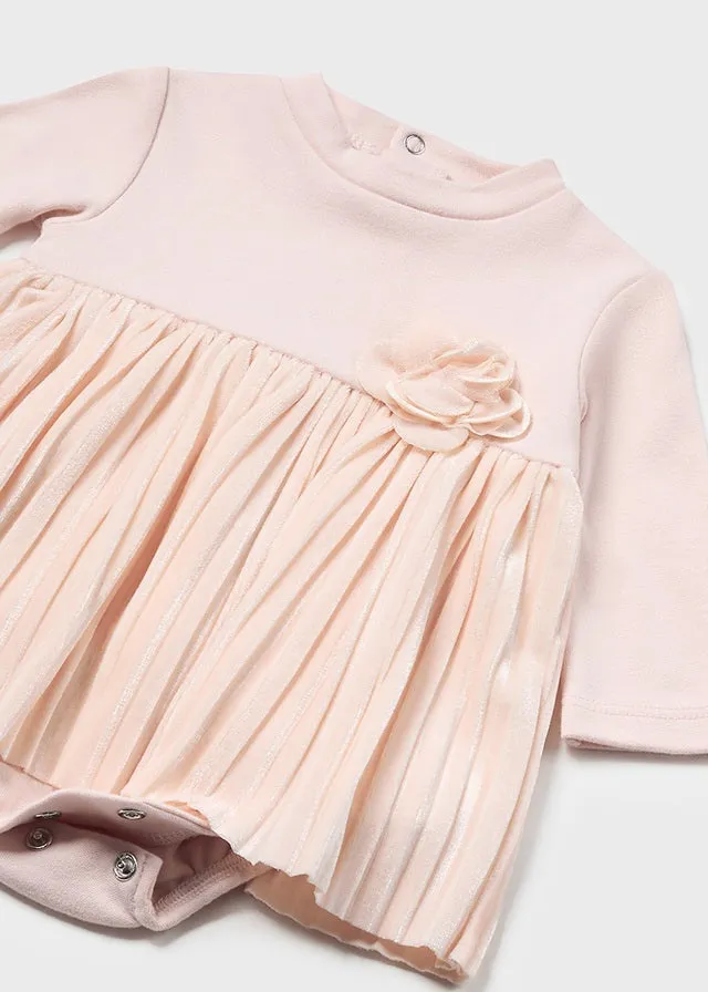 Blush Pleated Onesie Dress