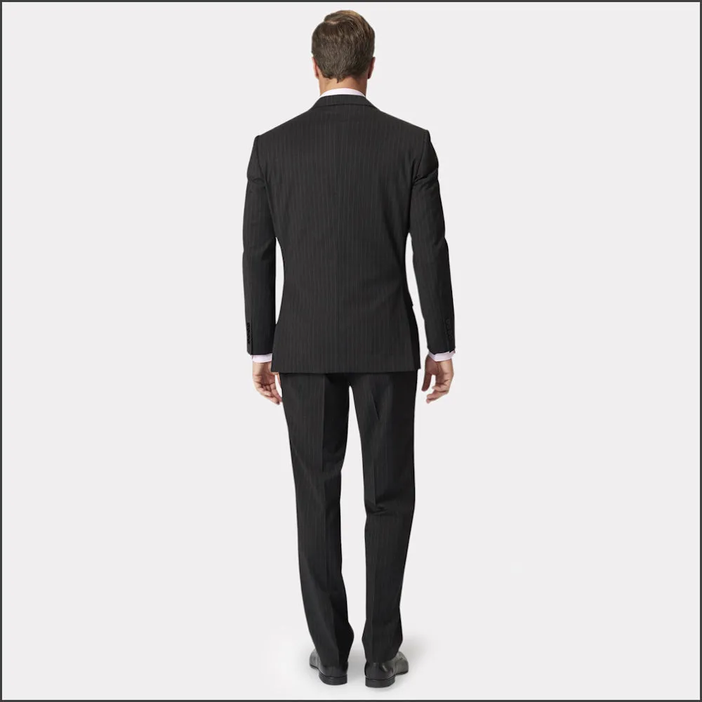 Brook Taverner Avalino Charcoal Pinstripe Suit--