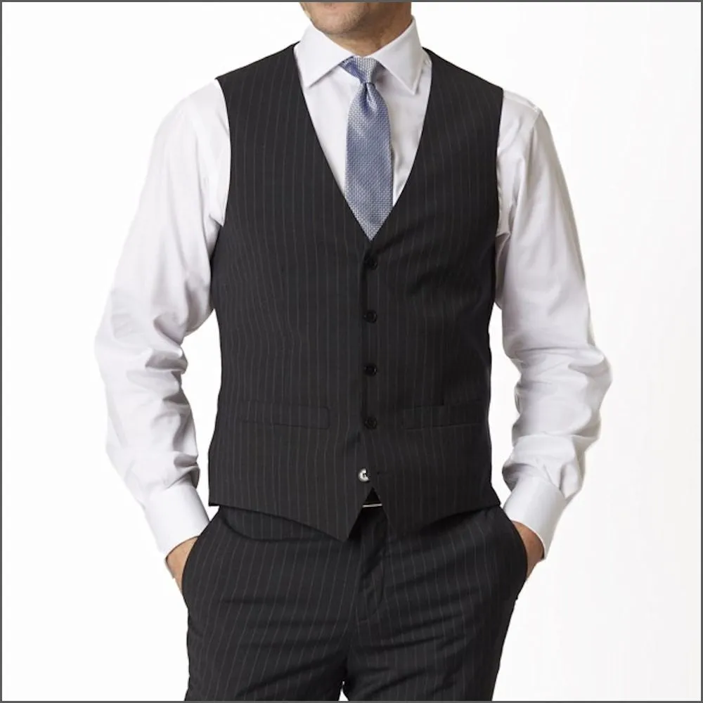 Brook Taverner Avalino Charcoal Pinstripe Suit--