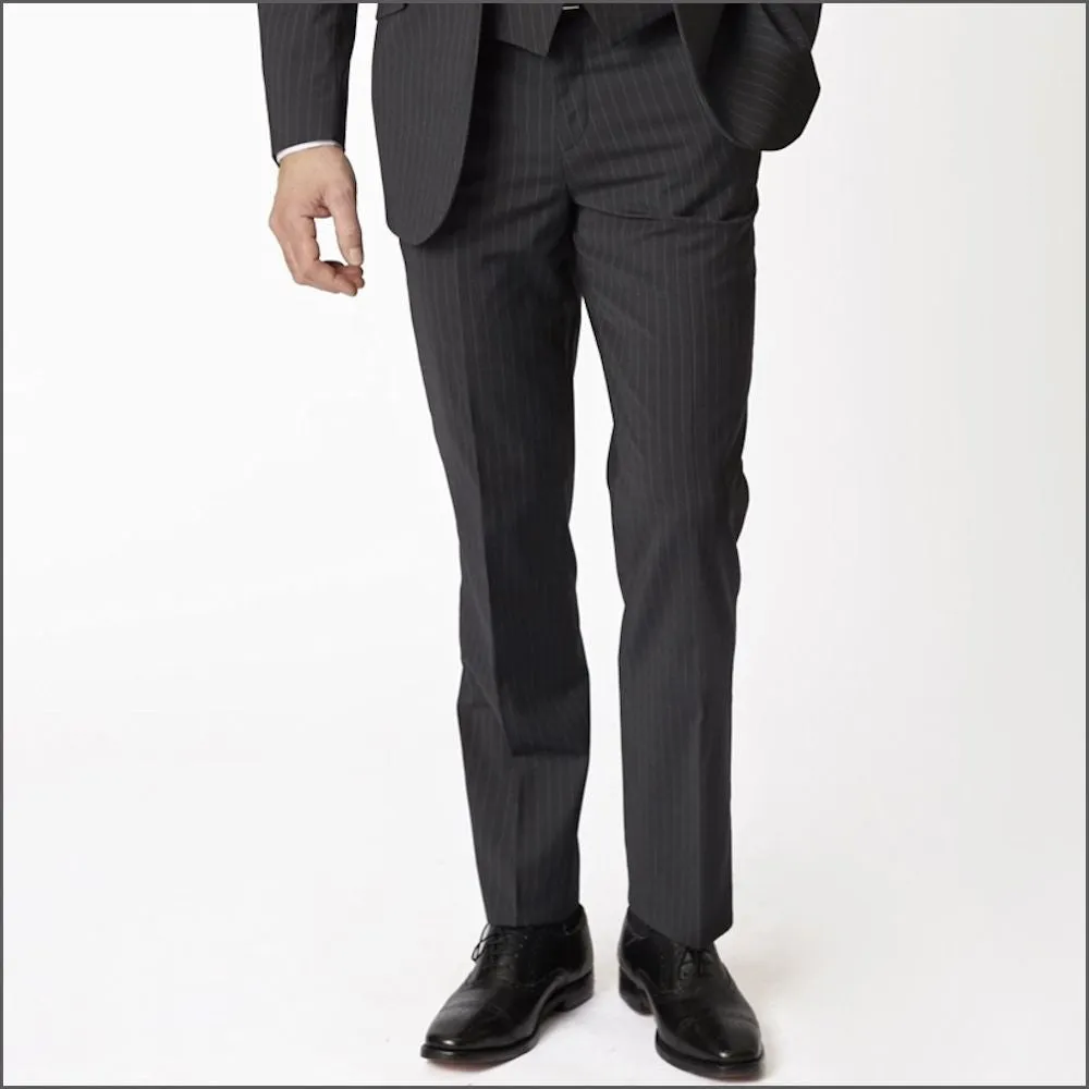 Brook Taverner Avalino Charcoal Pinstripe Suit--