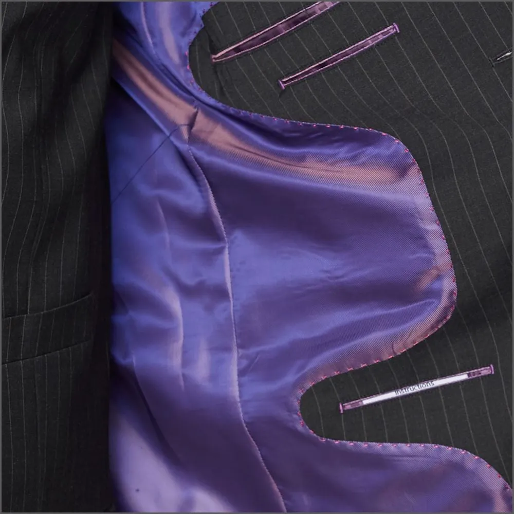 Brook Taverner Avalino Charcoal Pinstripe Suit--