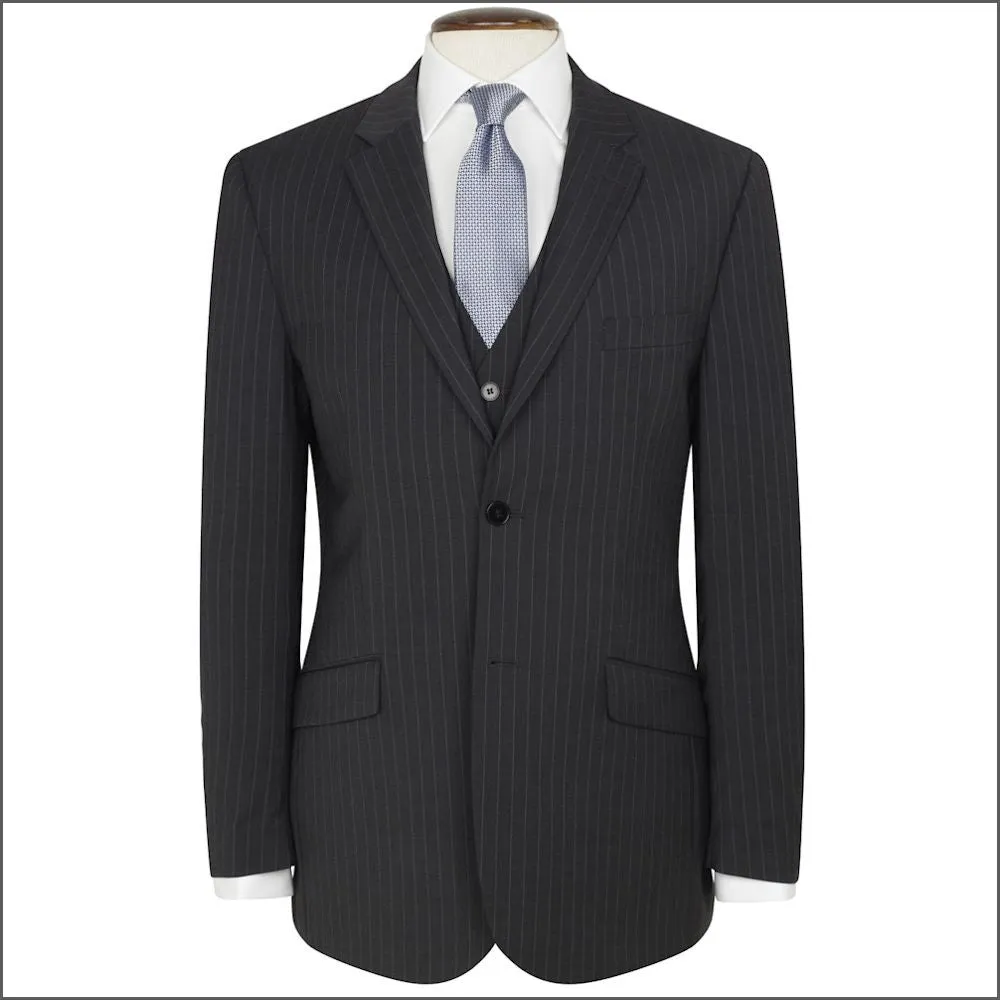 Brook Taverner Avalino Charcoal Pinstripe Suit--