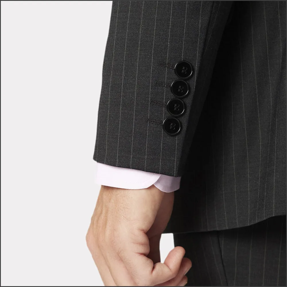 Brook Taverner Avalino Charcoal Pinstripe Suit--