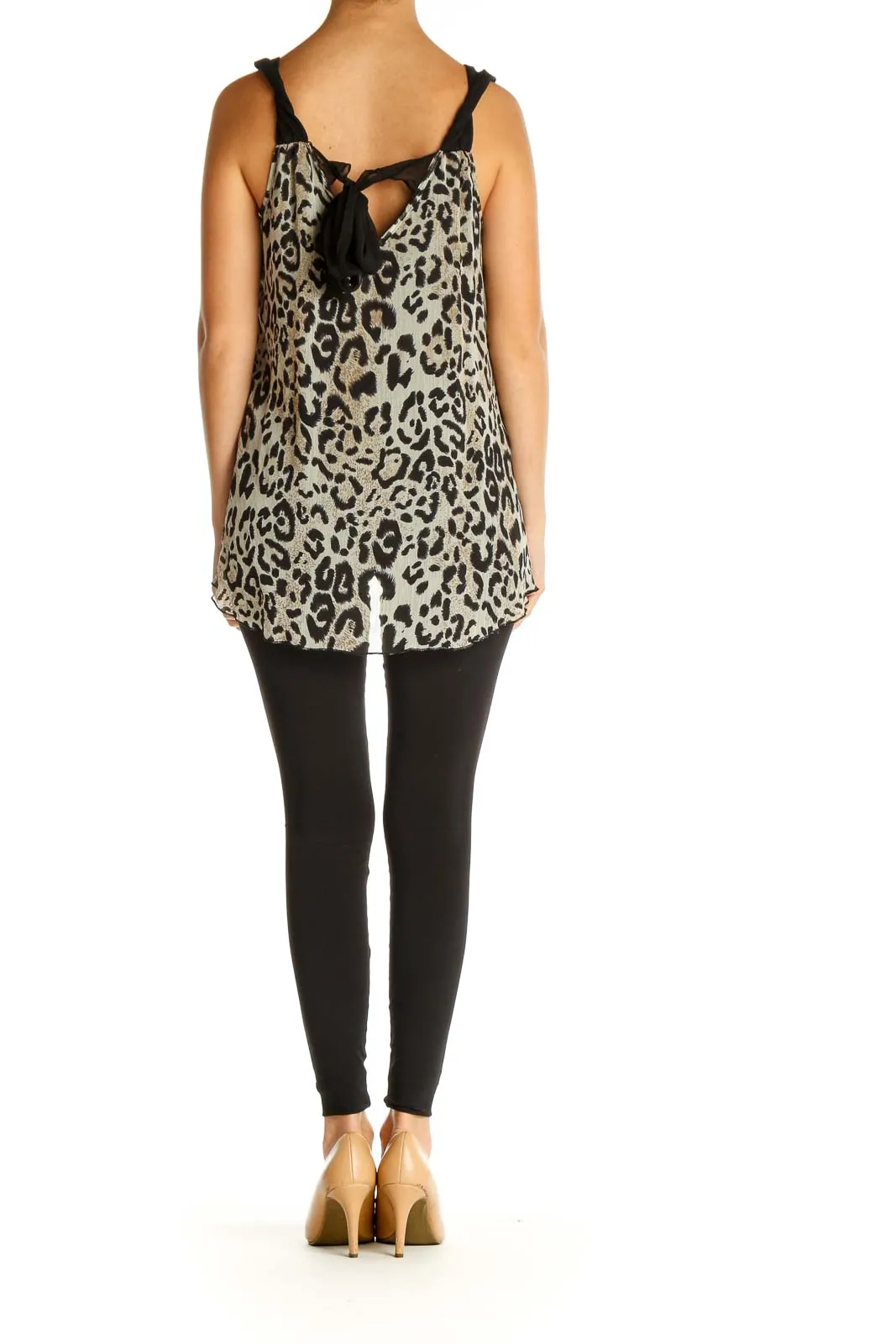 Brown Animal Print Retro Tank Top