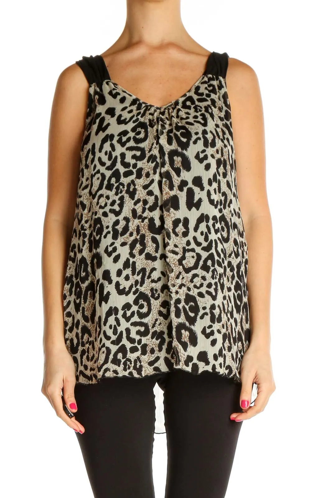 Brown Animal Print Retro Tank Top