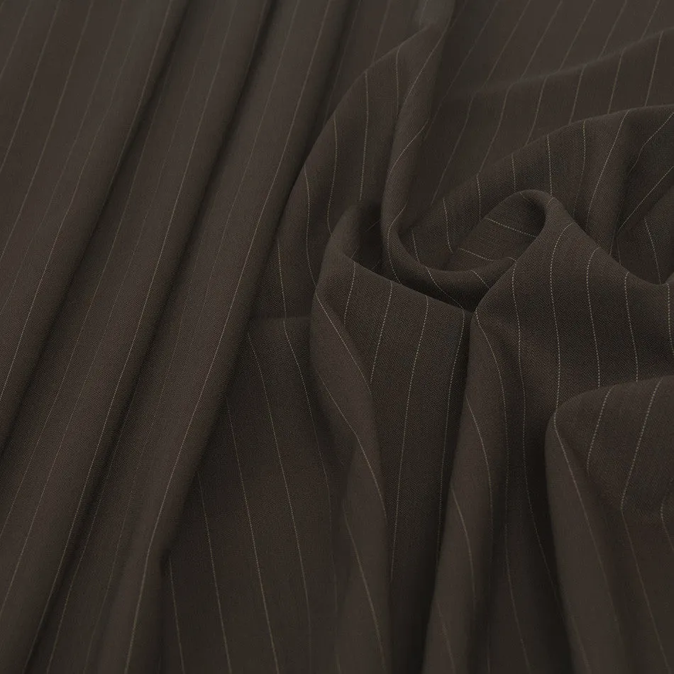 Brown Pinstripe Suiting Fabric 1569