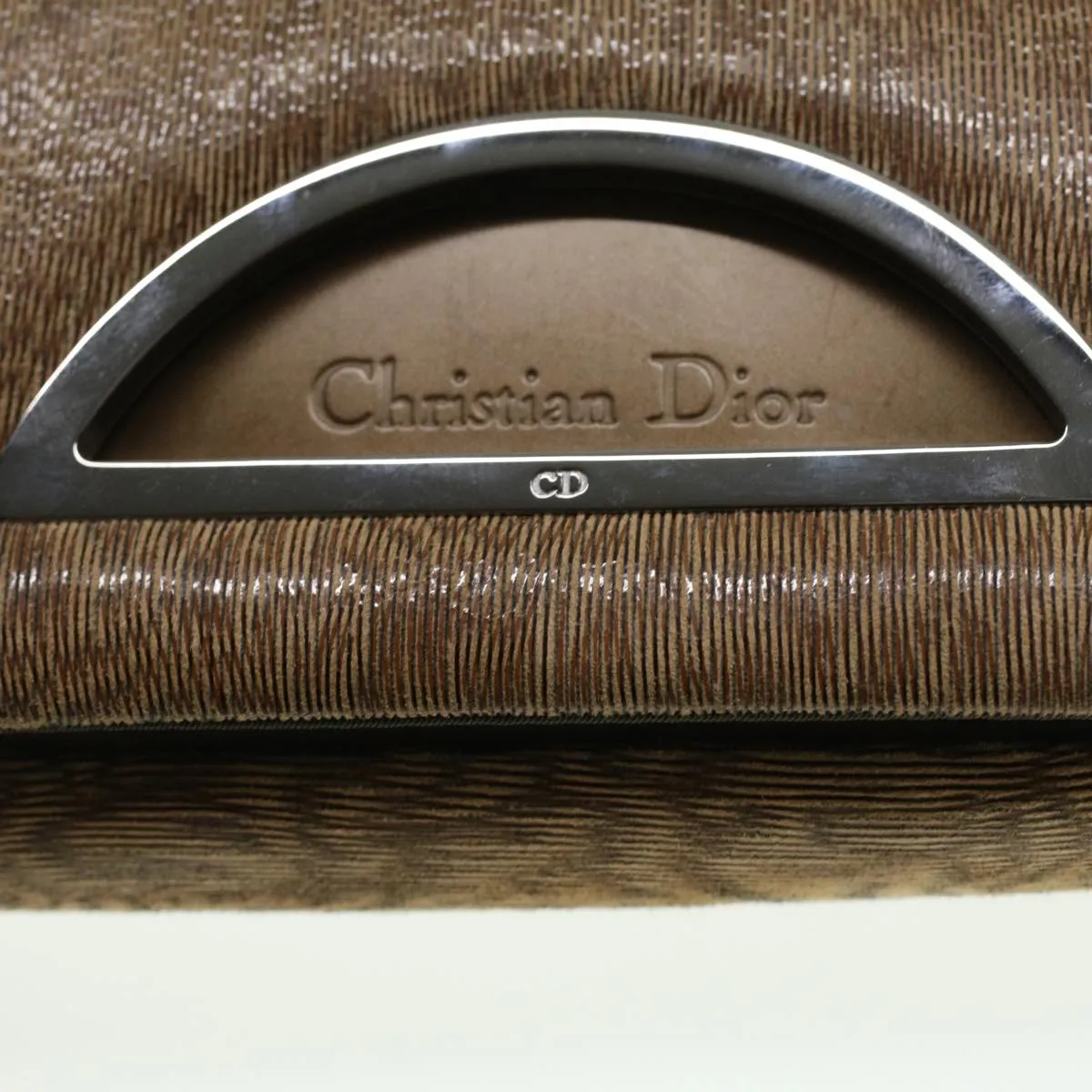 CHRISTIAN DIOR Maris Pearl Shoulder Bag Suede Brown MA-0999 Auth yk5927