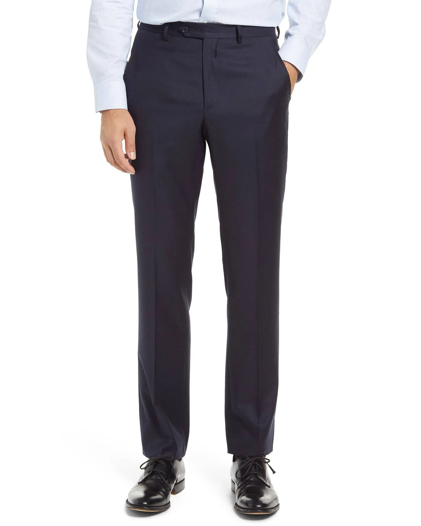 Dean Rainwater Made In Italy fabic by Tollegno Super 150's Wool Dress Slacks in Navy Blue