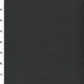 Deep Black/Gray Wool Blend Horizontal Pinstripe Suiting Fabric