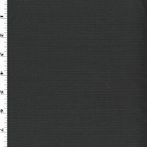 Deep Black/Gray Wool Blend Horizontal Pinstripe Suiting Fabric