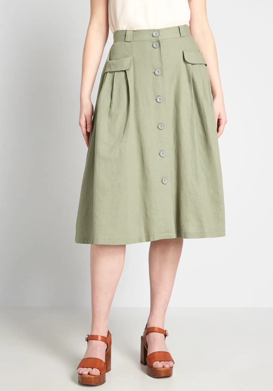 Effortless Feature Midi Skirt