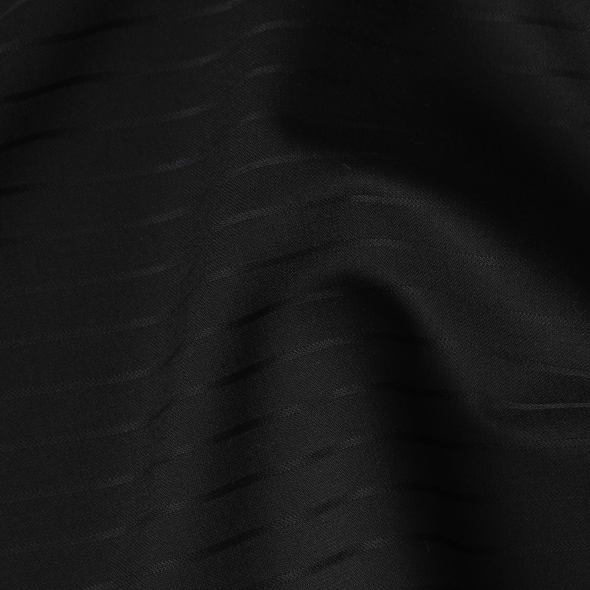 Elegant Black Pinstripe Wool Fabric-D17549