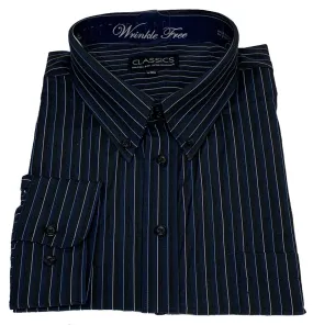 Falcon Bay Classics Navy Stripe Woven Dress Shirt