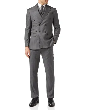 George - Double Breasted Grey Pinstripe Suit