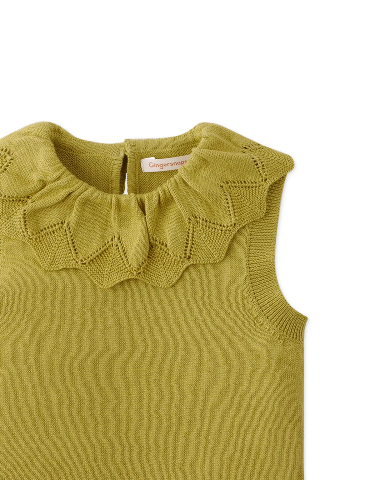 GIRLS SCALLOPED EDGE NECK AND HEM KNITTED TOP