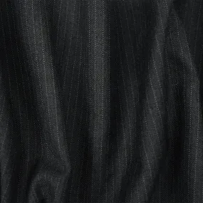 Gray-Black-Brown Poly Wool Texture Pinstripe Twill Suiting Woven Fabric