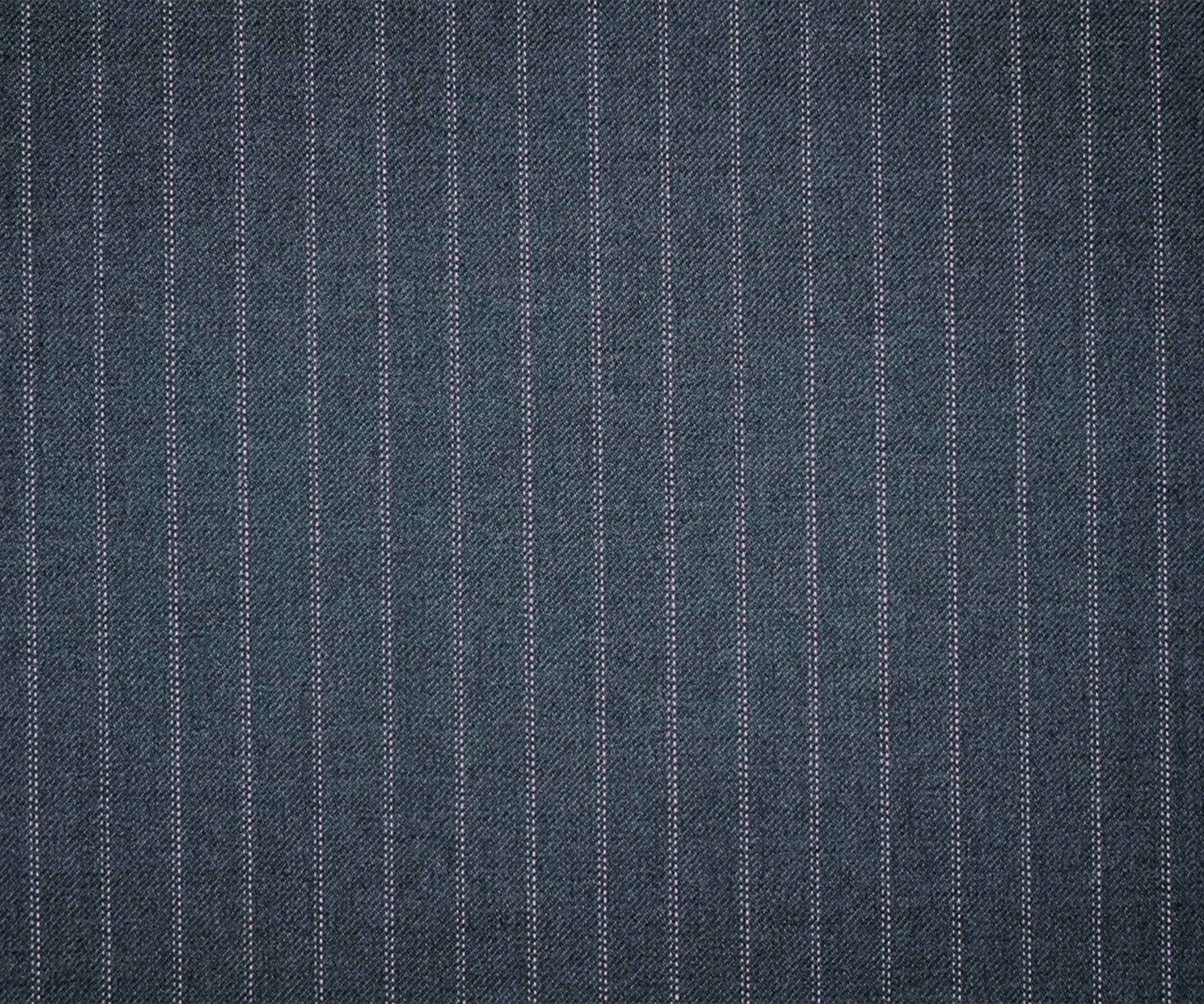 Gray-Light Pink Wool-Poly Double Pinstripe Twill Suiting Woven Fabric