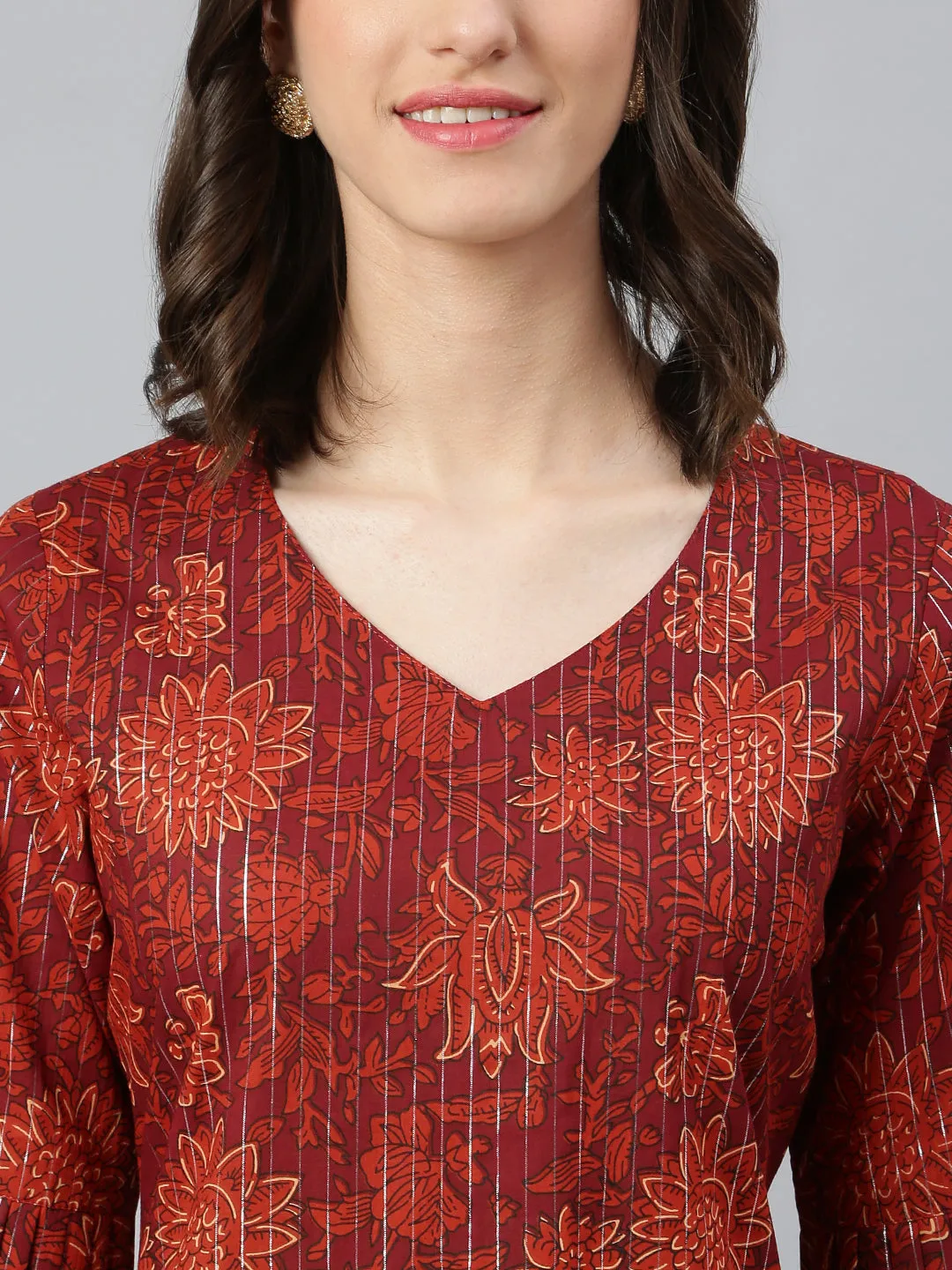 Idalia Orange Printed Kurta