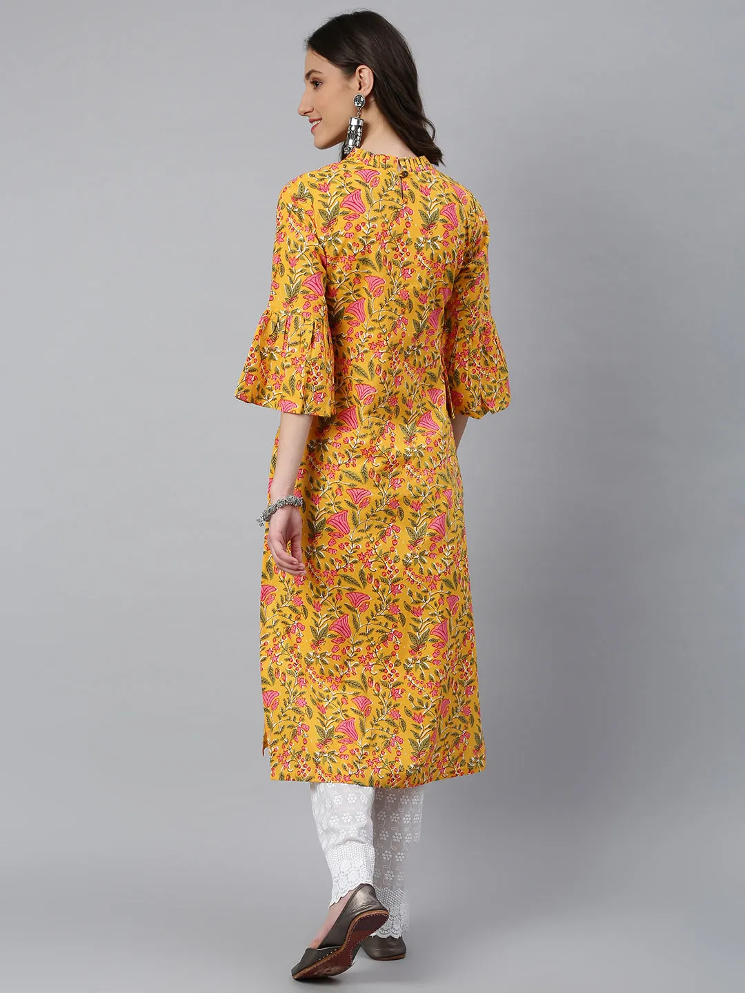 Idalia Yellow Floral Printed Kurta