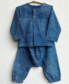 Indigo Checks Kurta Set