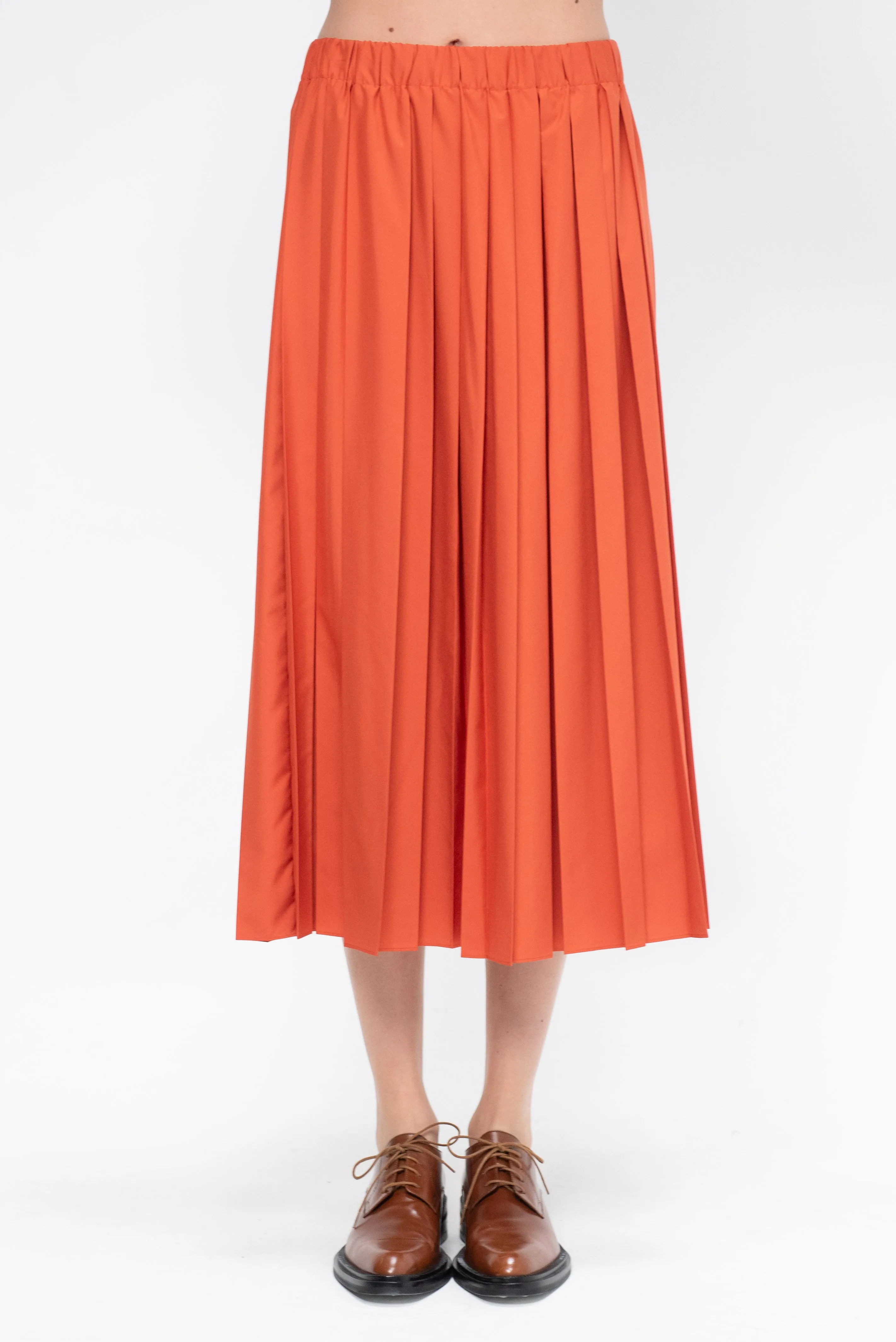 Kick Pleat Exclusive Pleated Skirt, Orange