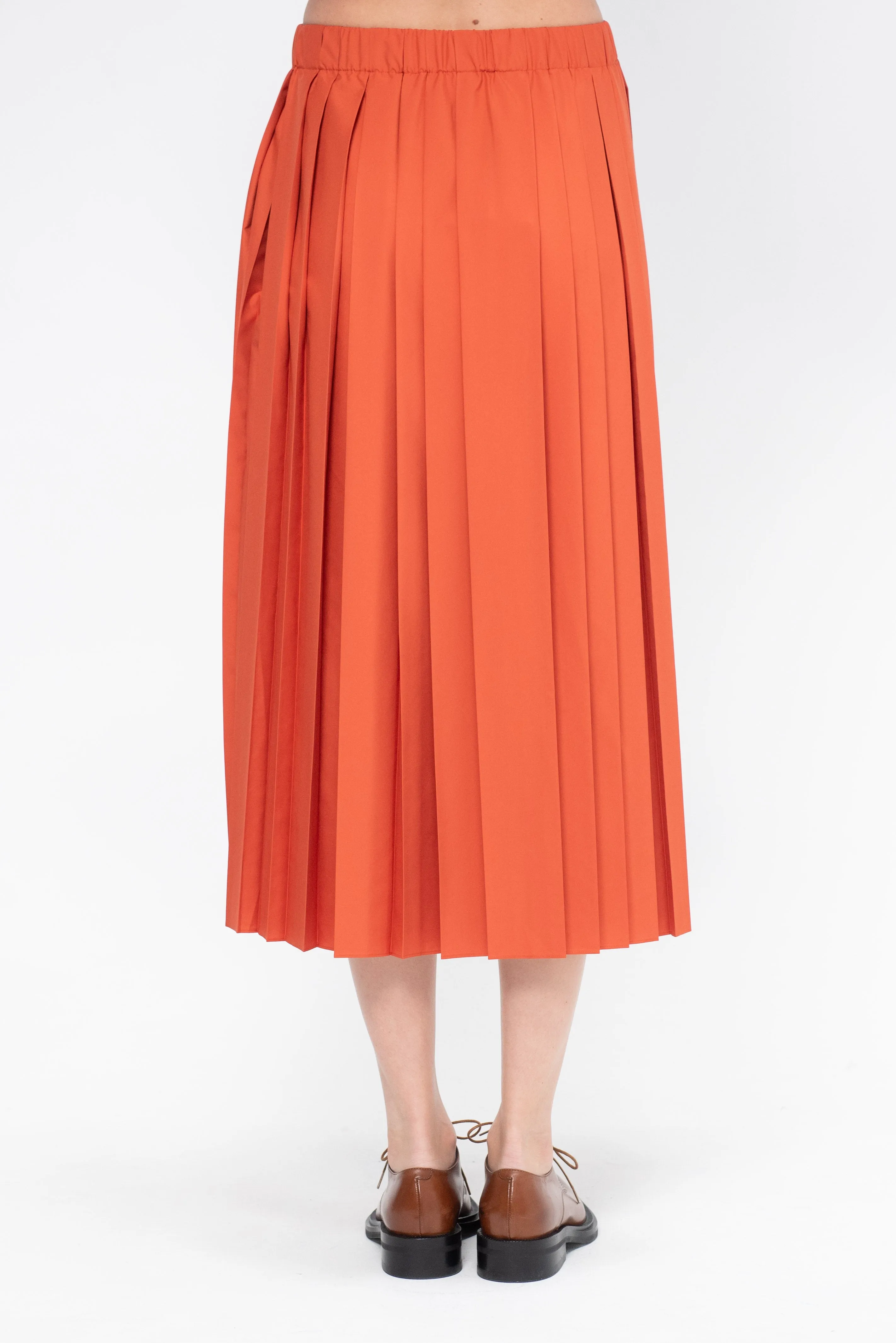 Kick Pleat Exclusive Pleated Skirt, Orange