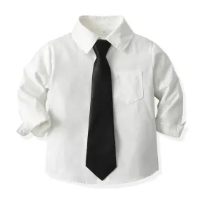 Kids Boys Formal Shirts Toddler Boy Long Sleeve Children Clothing for School Uniform