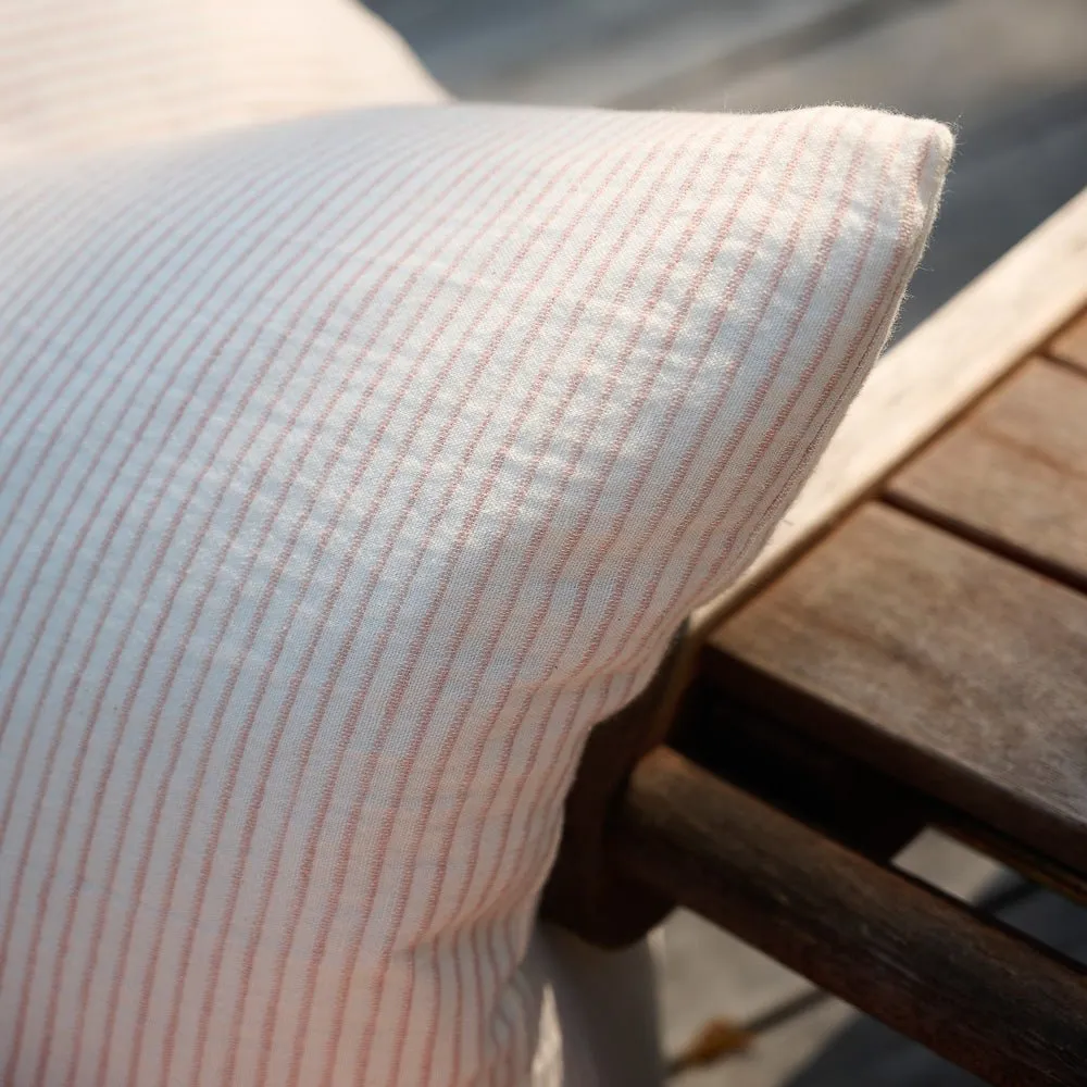 Marina Cushion - Off White w' Nutmeg Stripe