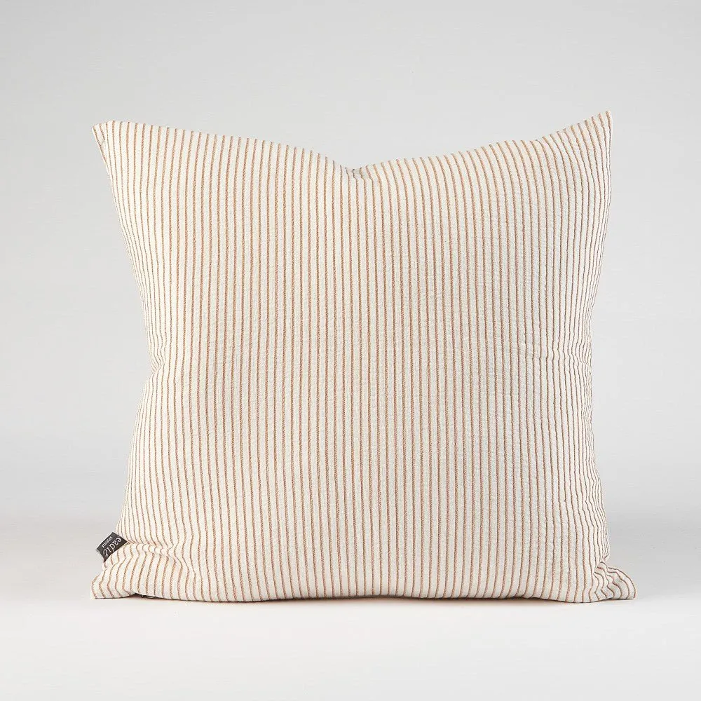 Marina Cushion - Off White w' Nutmeg Stripe