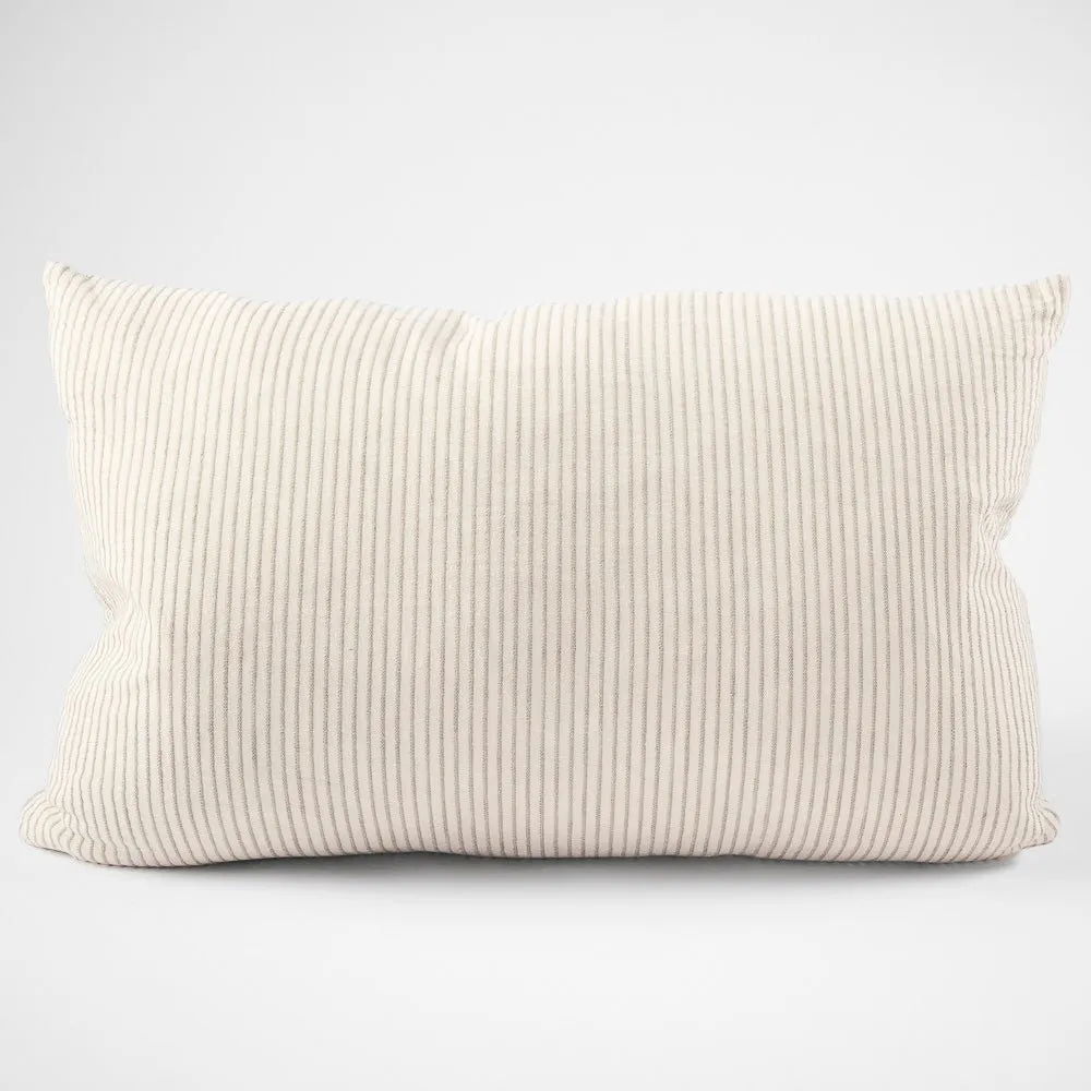 Marina Cushion - Off White w' Silver Grey Stripe