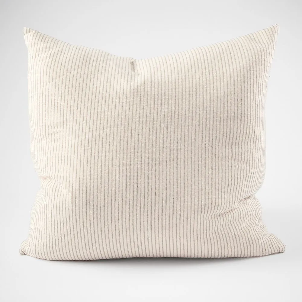 Marina Cushion - Off White w' Silver Grey Stripe