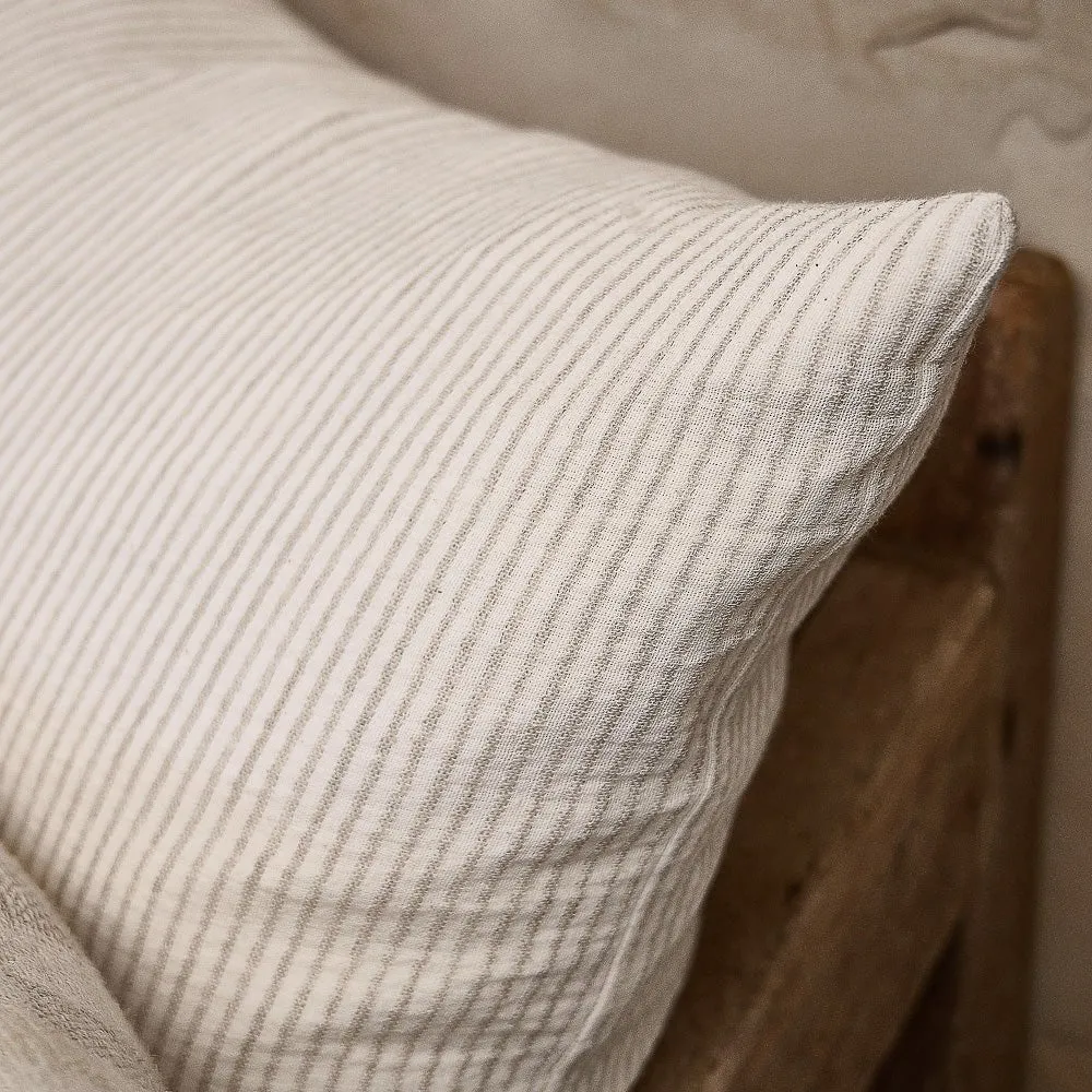 Marina Cushion - Off White w' Silver Grey Stripe