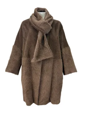 Marina Rinaldi Women's Brown Torre Insulated Scarf Coat NWT