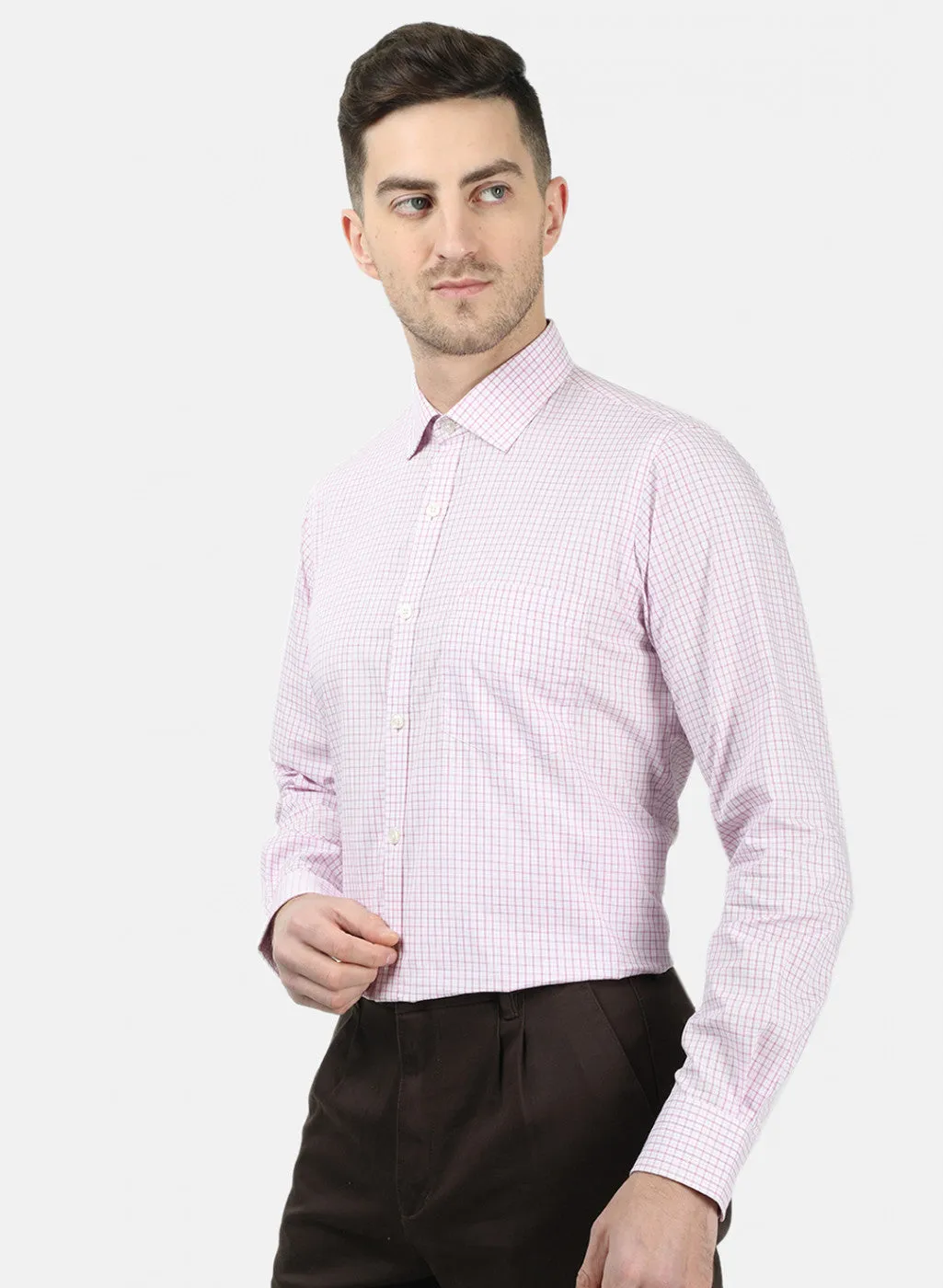 Men Pink Check Shirts