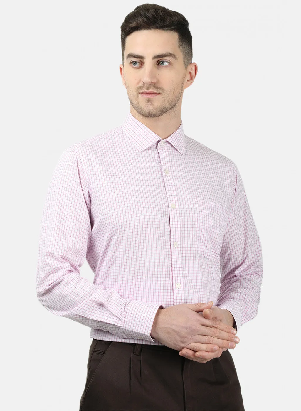 Men Pink Check Shirts