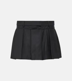 Myca pleated wool miniskirt AYA MUSE, black