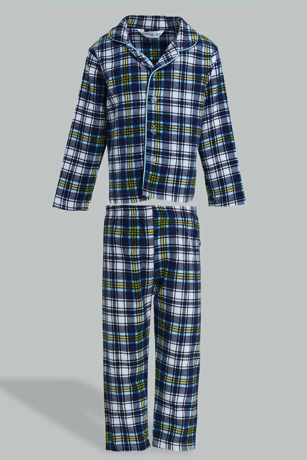 Navy Checkered Pyjama Set (2 Piece)