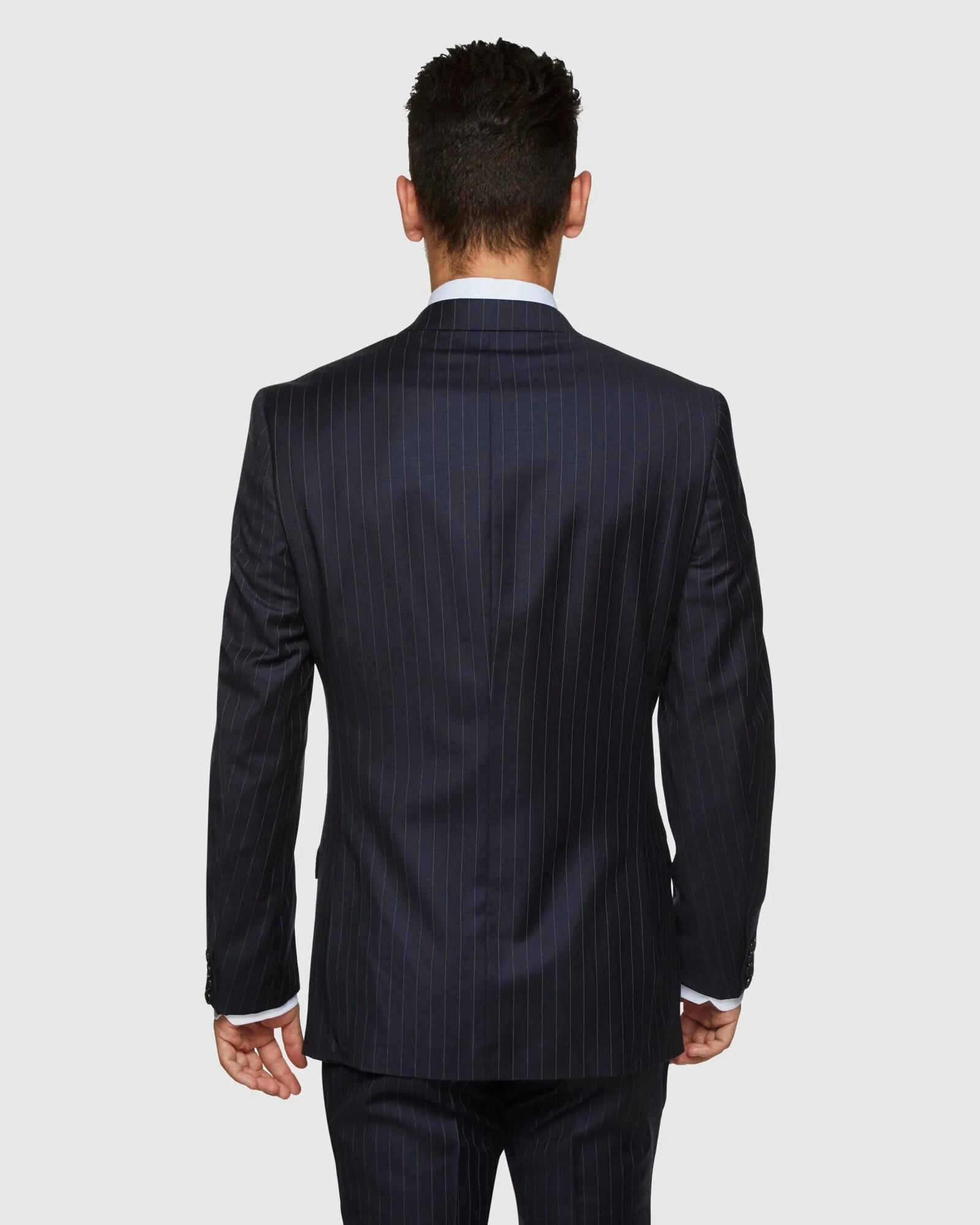 Navy Pinstripe Wool Suit Set