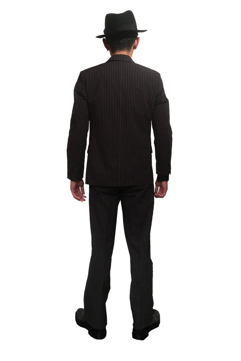 Pinstripe Black Suit