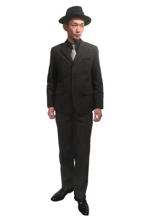 Pinstripe Black Suit