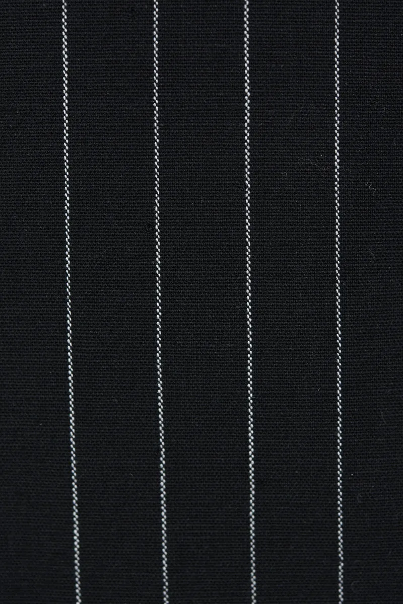 Pinstripe Black Suit