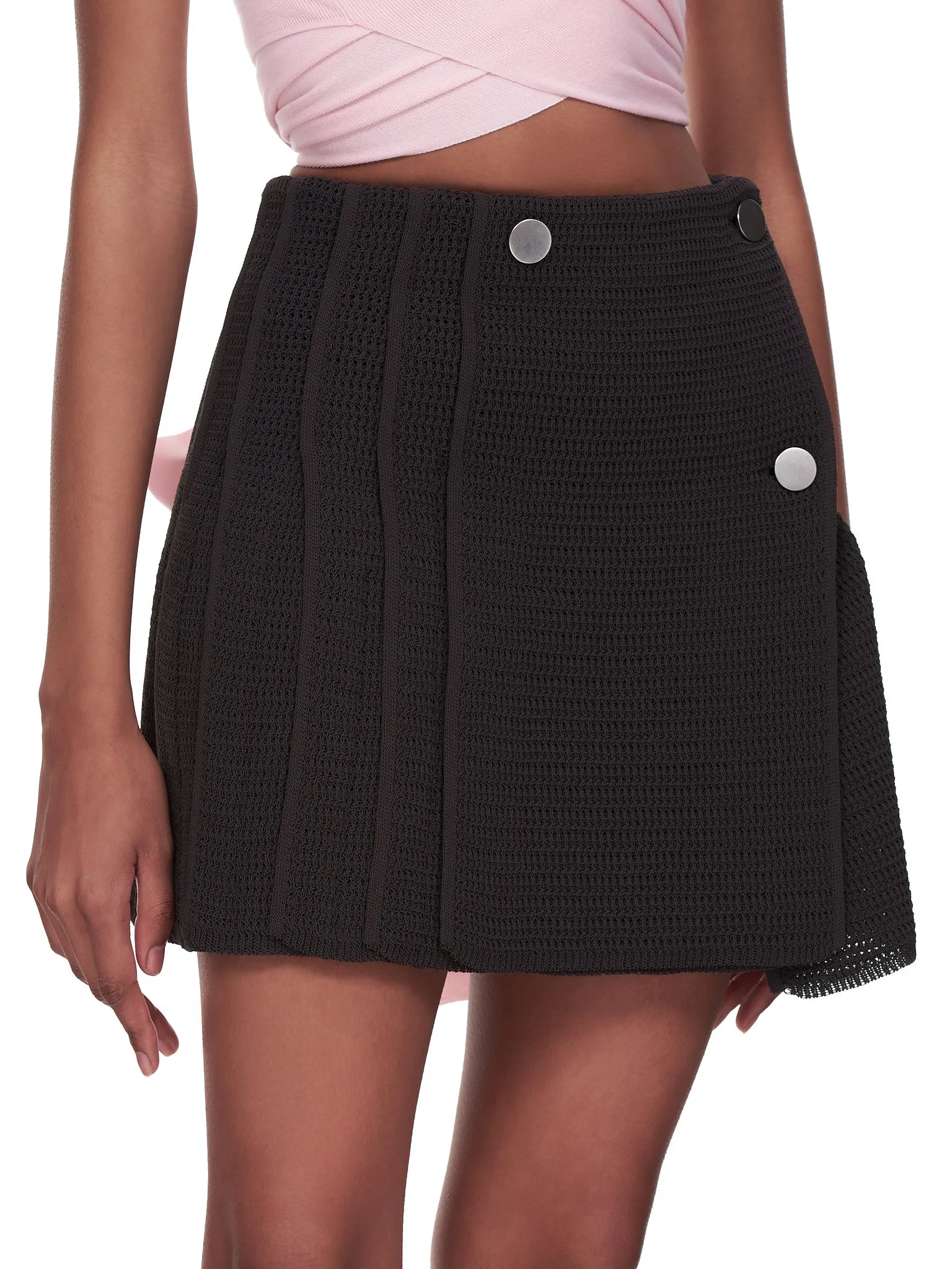 Pleated Mesh Skirt (692792V0S90-2113-DARK-BROWN-BL)