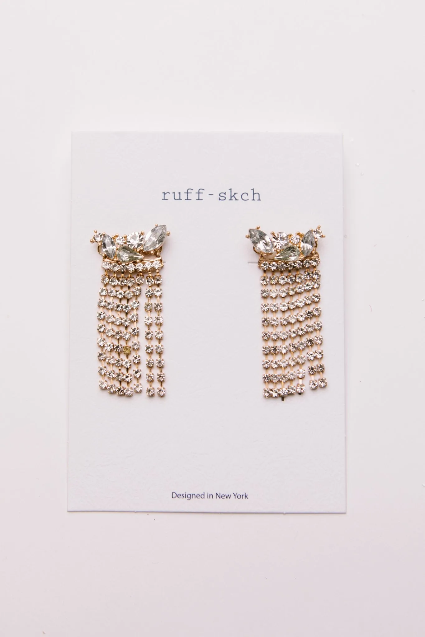 Rhinestone Fringe Earrings (Ships in 1-2 weeks)