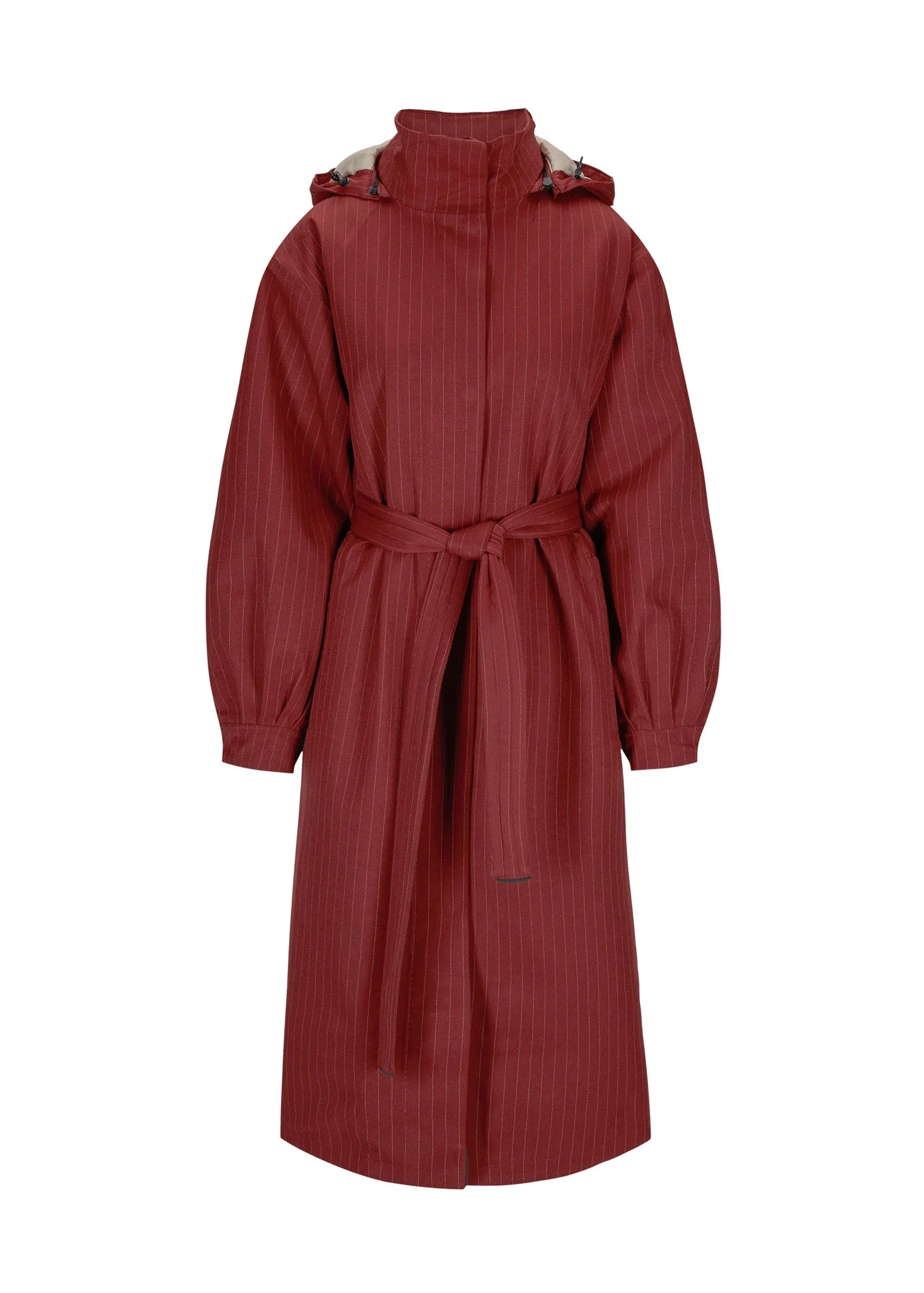 Rossby Maxi Coat - Russet Pinstripe