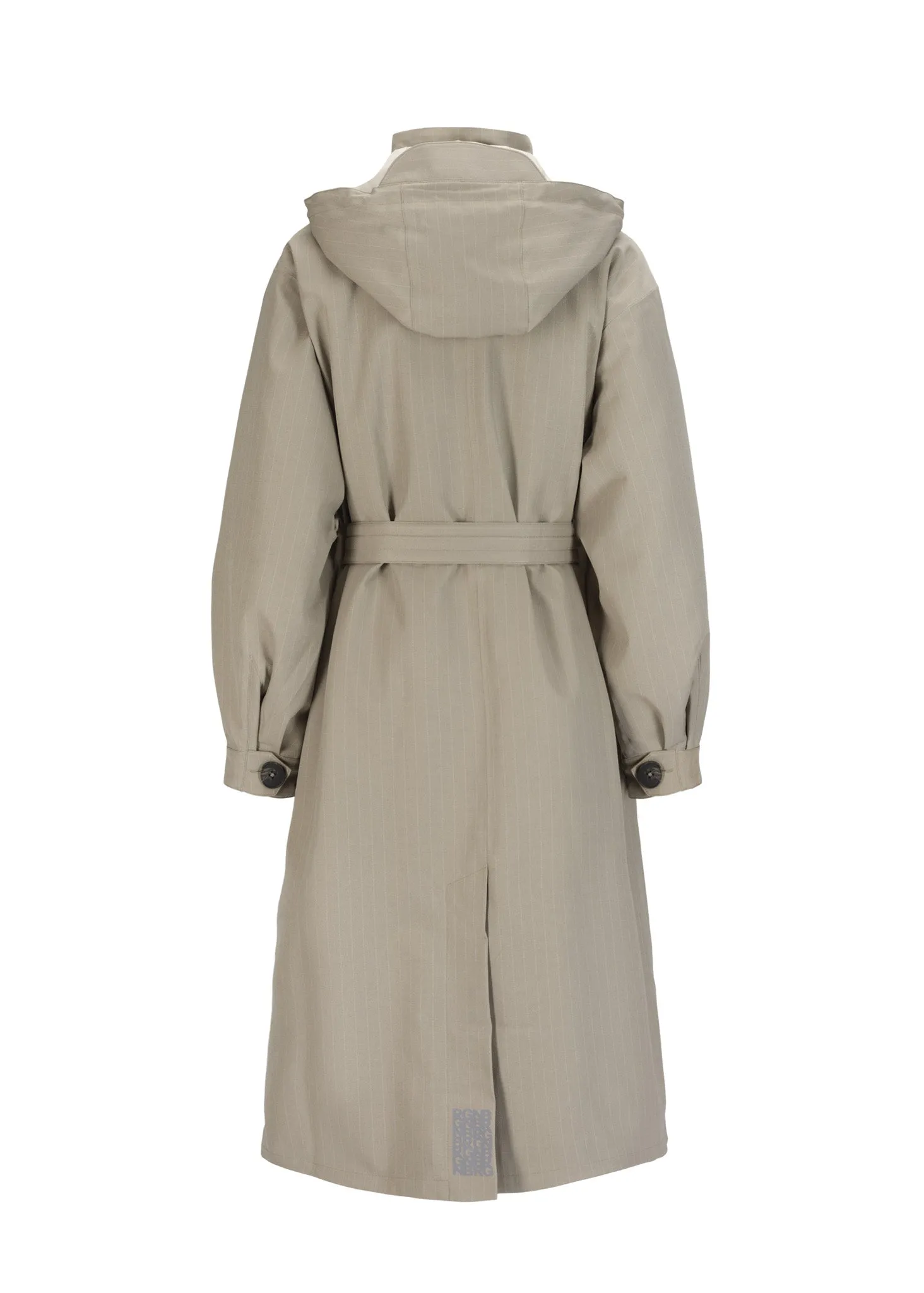 Rossby Maxi Coat - Taupe Pinstripe