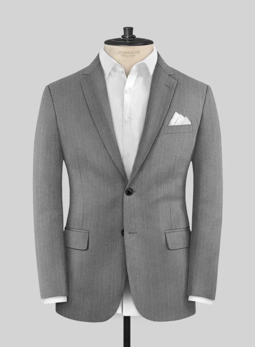 Scabal Cosmopolitan Pinstripe Gray Wool Suit