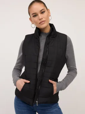 Seamed Zip-Up Puffer Vest